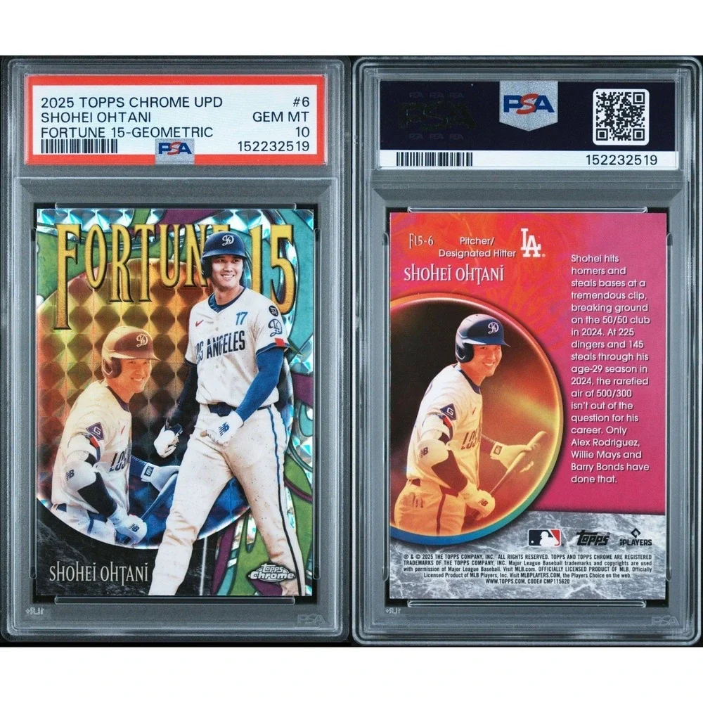 2025 Topps Chrome Update Shohei Ohtani Fortune 15 GEOMETRIC #6 PSA 10 Gem Mint